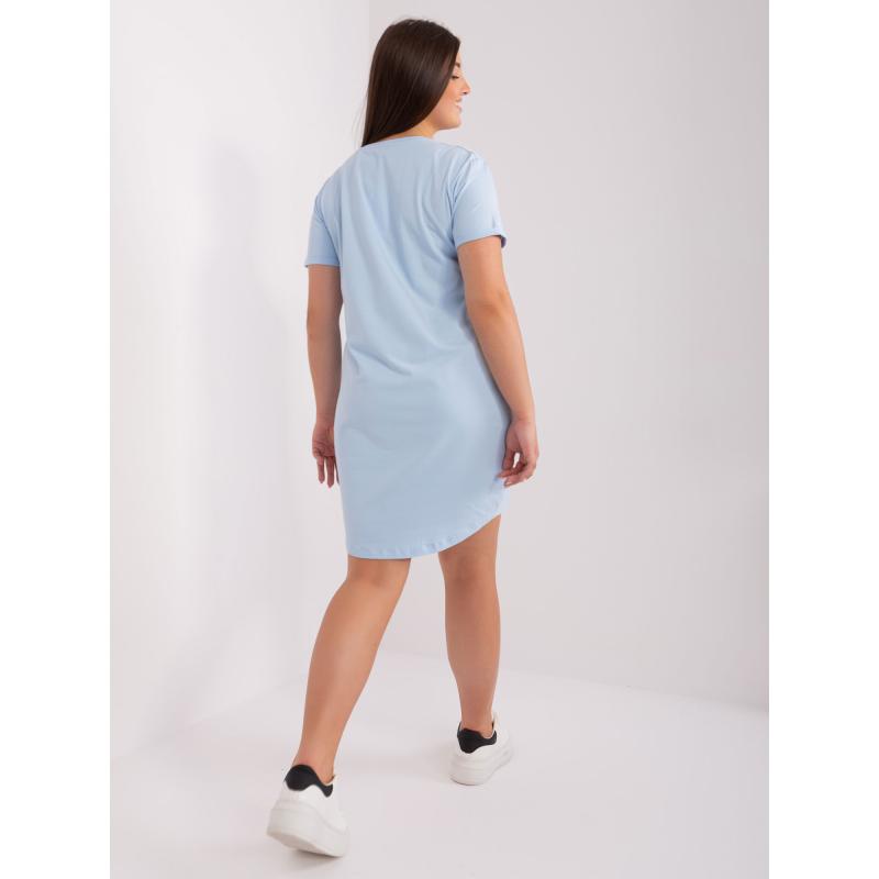 Női plus size pamut ruha IRKA világoskék