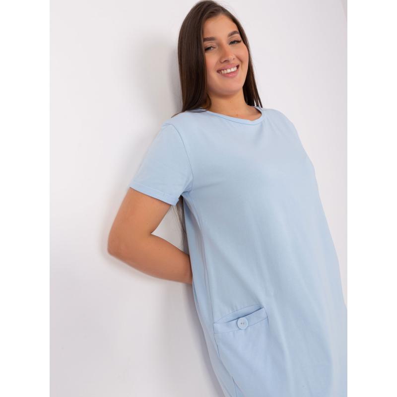 Női plus size pamut ruha IRKA világoskék