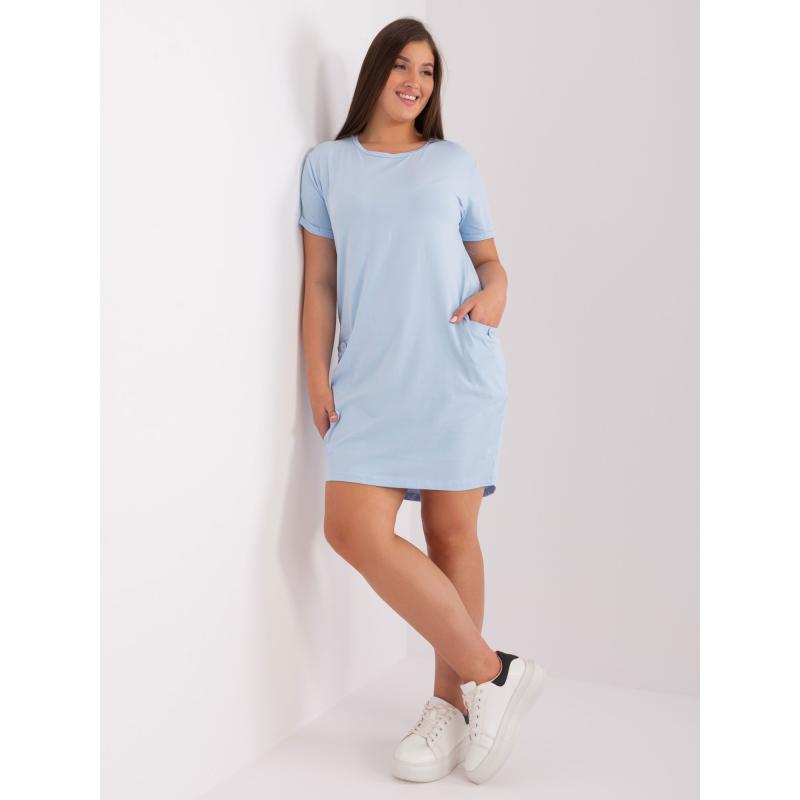 Női plus size pamut ruha IRKA világoskék