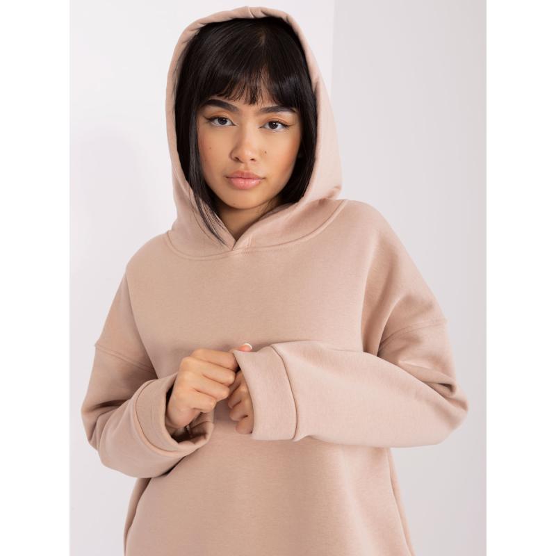 Női oversize pulóver ANGELA sötétbézs sötétbézs