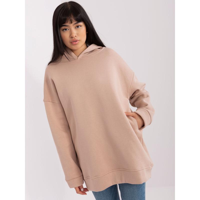 Női oversize pulóver ANGELA sötétbézs sötétbézs