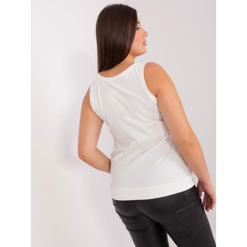 Dámský top s kulatým výstřihem plus size MARTA ecru 