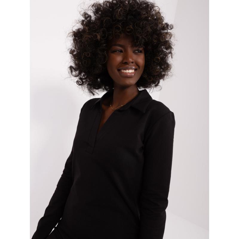 Női hosszú ujjú ruha RUE PARIS fekete