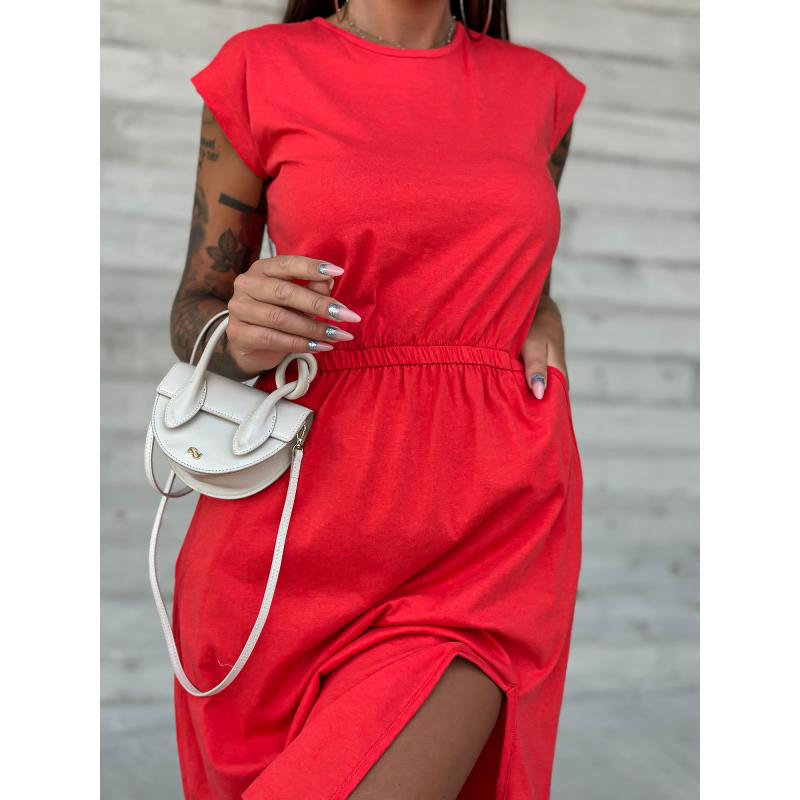 Dámské šaty s kulatým výstřihem MAYFLIES červené 