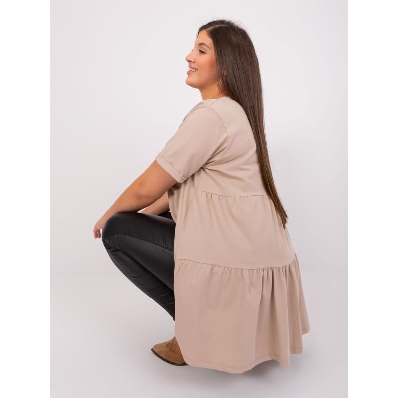 Dámska bavlnená blúzka plus size JITKA béžová