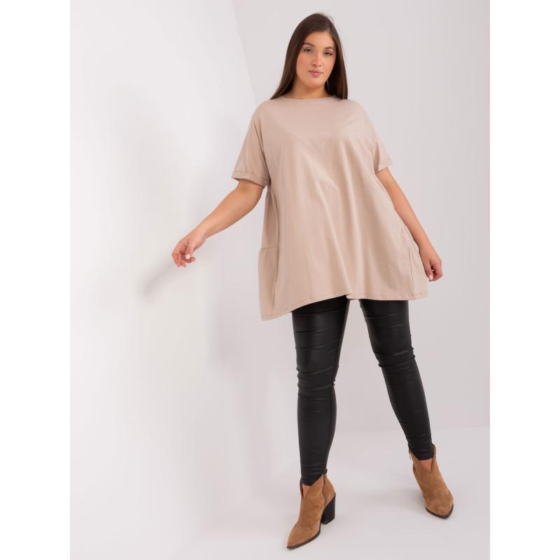 Dámska bavlnená blúzka plus size JITKA béžová