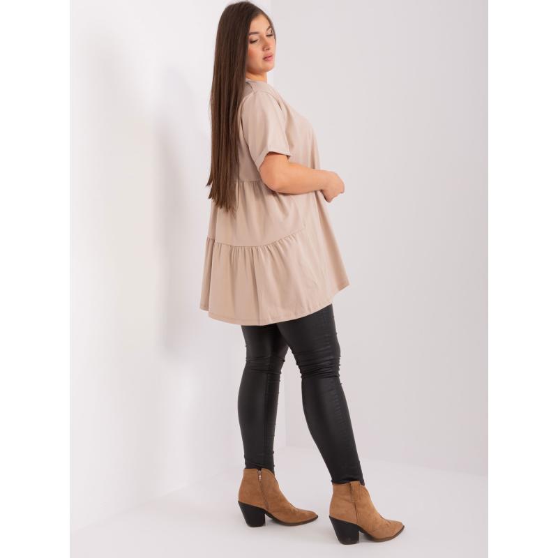 Dámska bavlnená blúzka plus size JITKA béžová