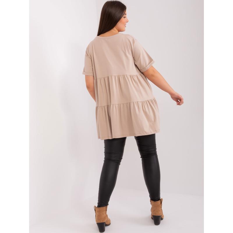 Dámska bavlnená blúzka plus size JITKA béžová