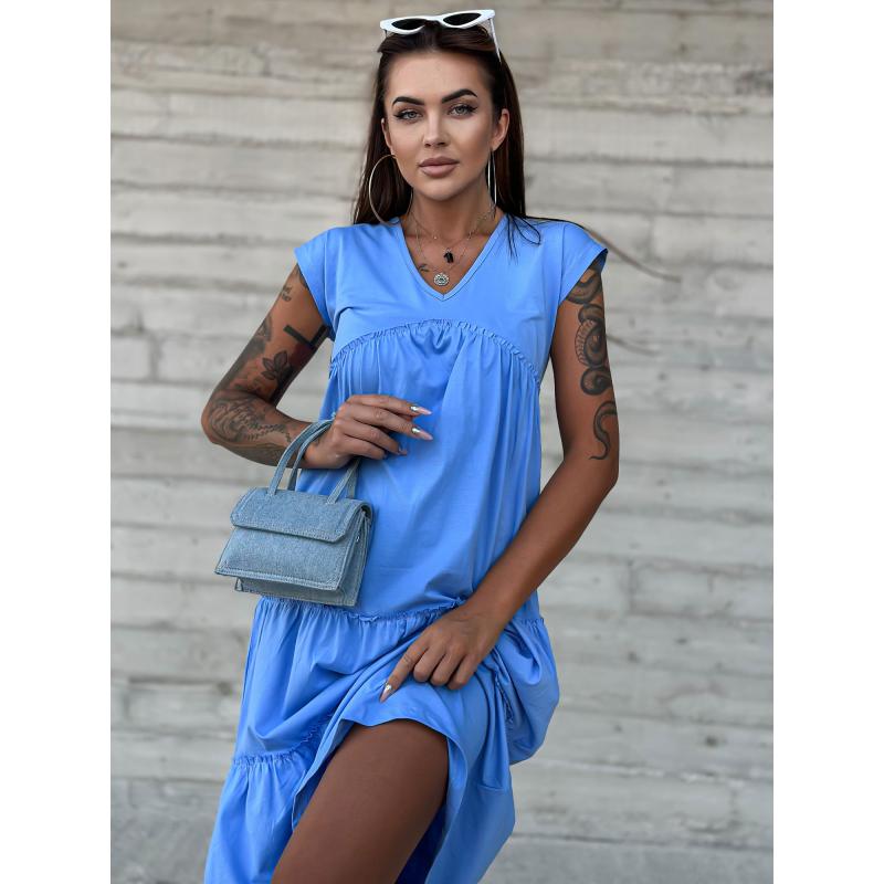 Dámské šaty s volánky od MAYFLIES modré 