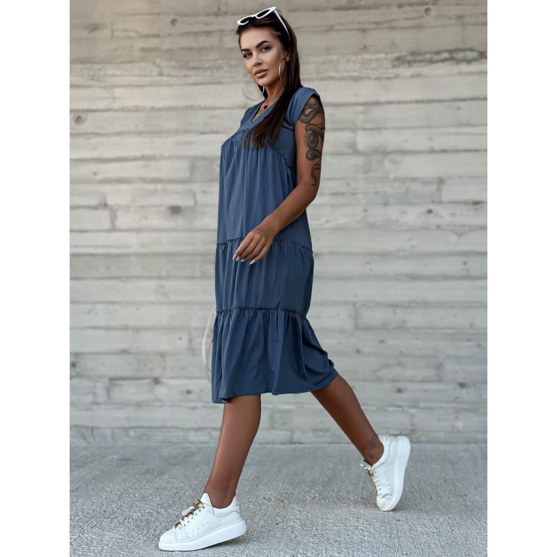 Női V-nyakú ruha MAYFLIES kék