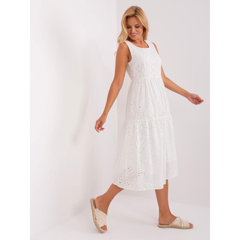 Dámské šaty s volánem OCH BELLA bílé 