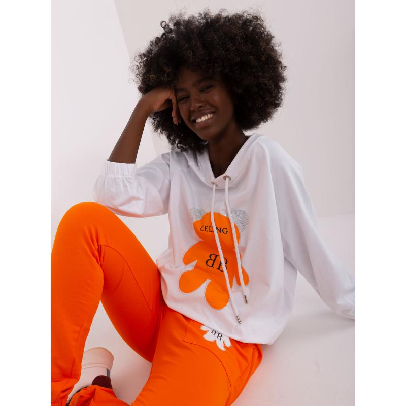 Dámský komplet s kamínky PERLA oranžový a ecru