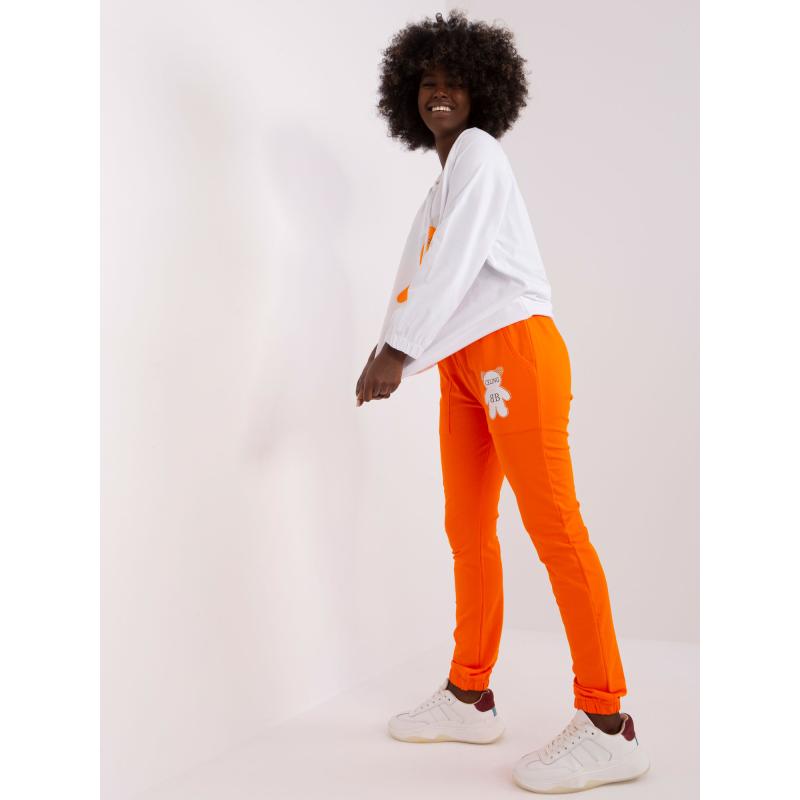 Dámský komplet s kamínky PERLA oranžový a ecru