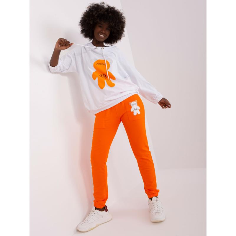 Dámský komplet s kamínky PERLA oranžový a ecru