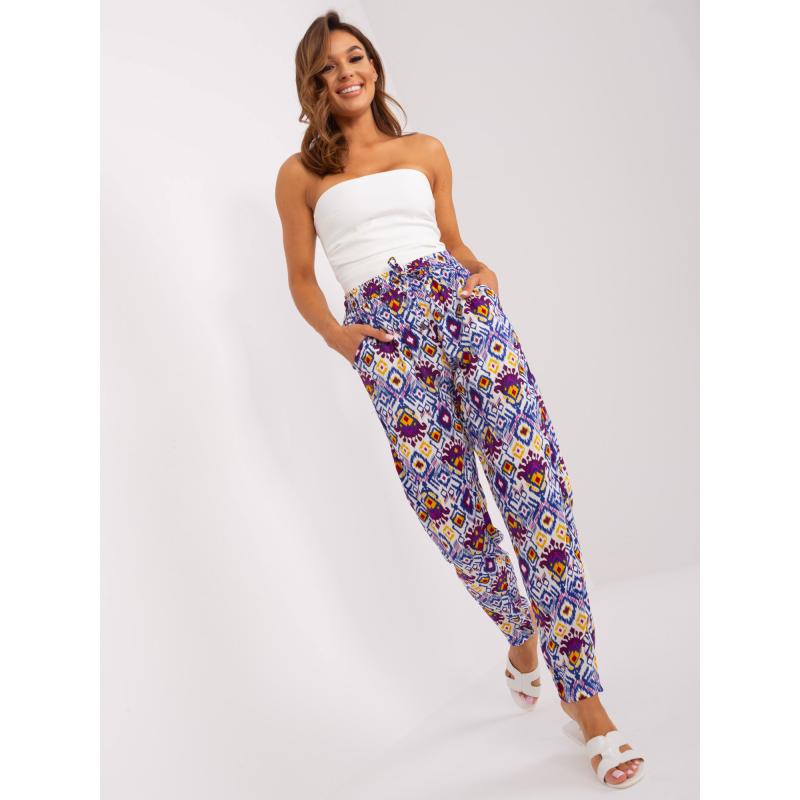 Dámské kalhoty z viskózové tkaniny SUBLEVEL fialové 