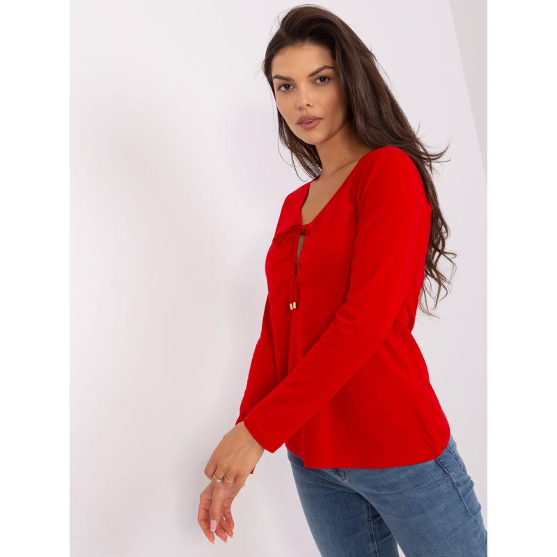 Hosszú ujjú női blúz RUE PARIS piros