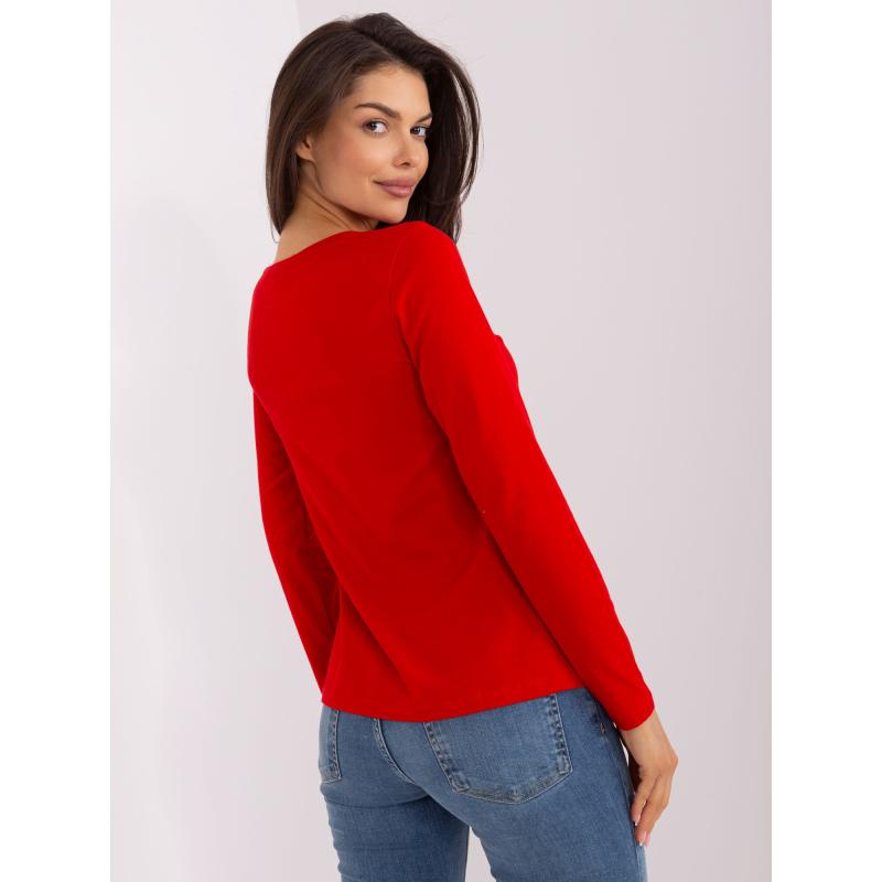 Hosszú ujjú női blúz RUE PARIS piros
