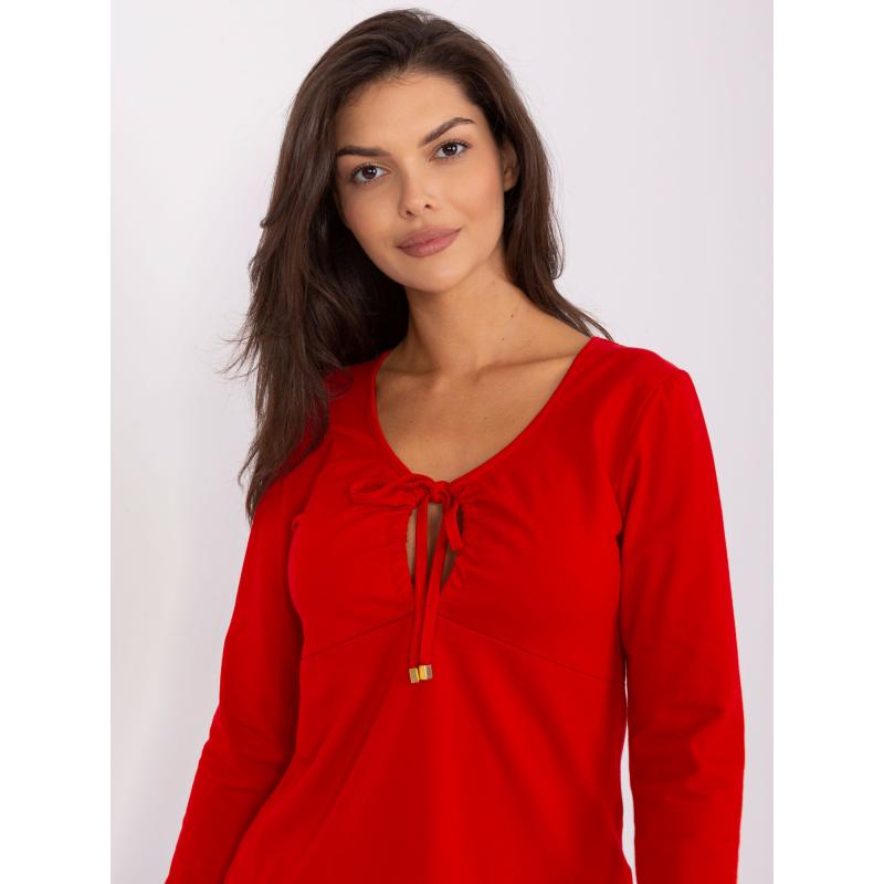 Hosszú ujjú női blúz RUE PARIS piros
