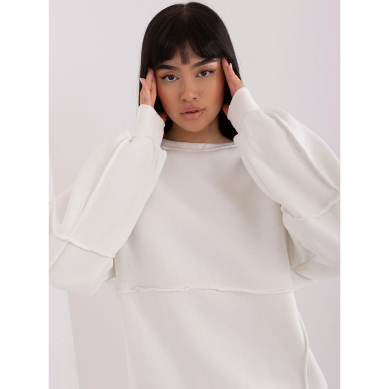 Dámská mikina s kapucí a kulatým výstřihem LUZ ecru 