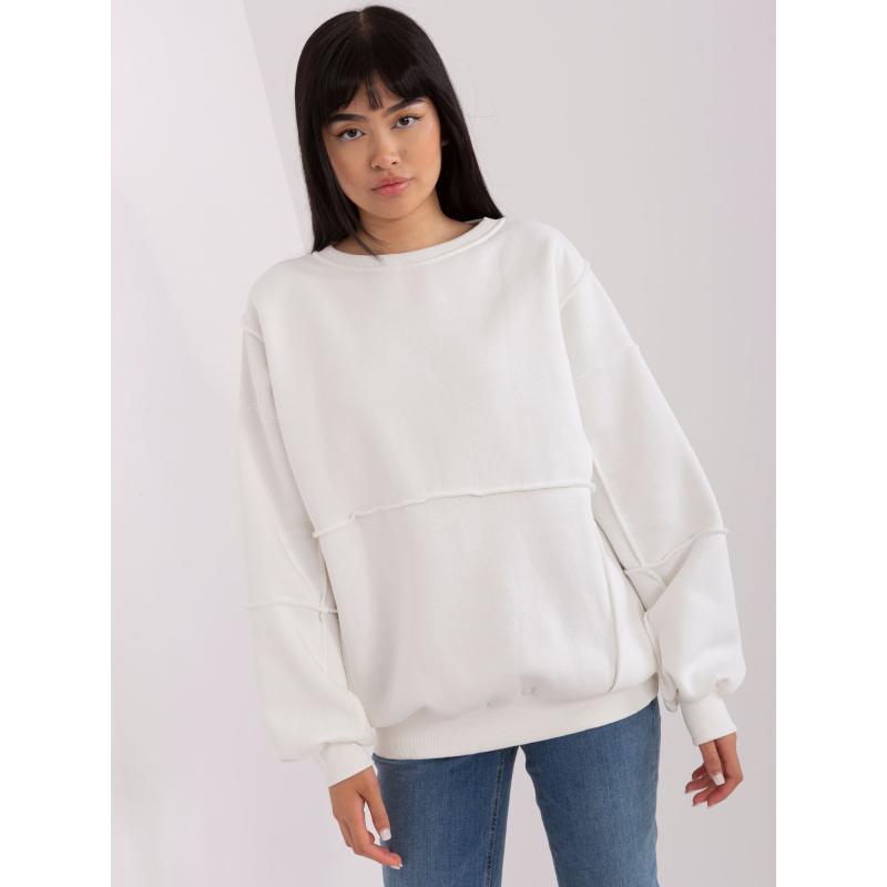 Dámská mikina s kapucí a kulatým výstřihem LUZ ecru 
