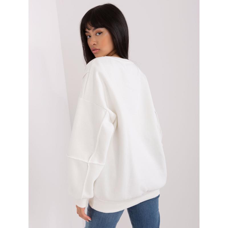 Dámská mikina s kapucí a kulatým výstřihem LUZ ecru 