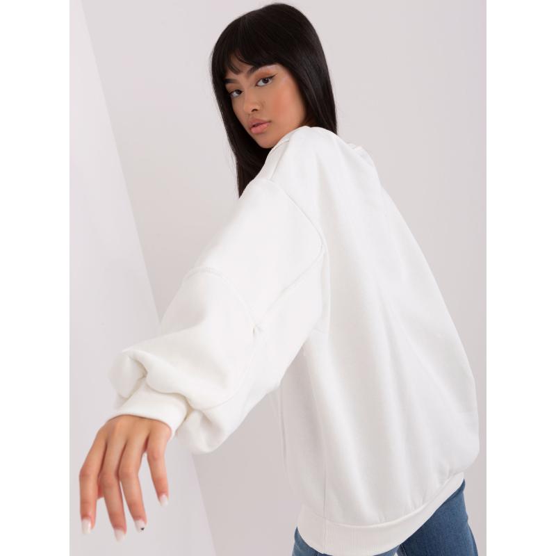 Dámská mikina s kapucí a kulatým výstřihem LUZ ecru 