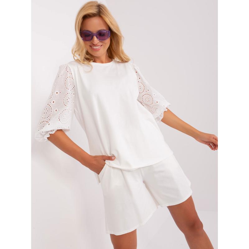 Dámský letní komplet z bavlny LUNA  ecru