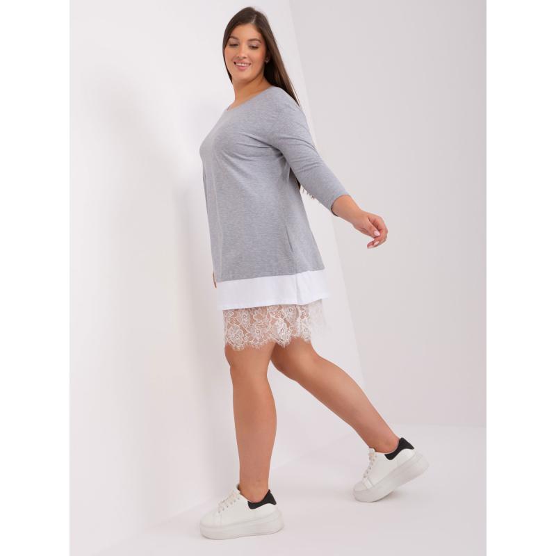 Női plus size pamutruha LILIANA szürke