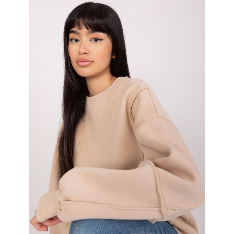 Dámská mikina bez kapuce oversize LARA béžová  