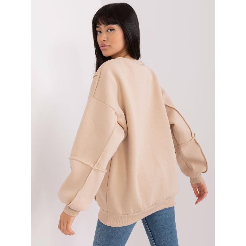 Dámská mikina bez kapuce oversize LARA béžová  