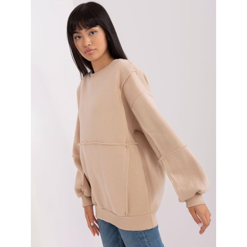 Dámská mikina bez kapuce oversize LARA béžová  