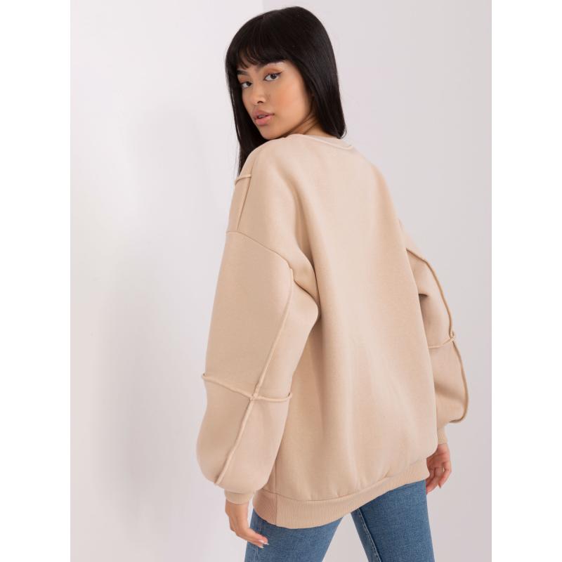 Dámská mikina bez kapuce oversize LARA béžová  