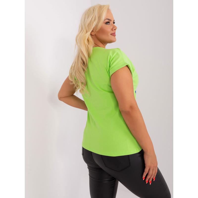 Dámské halenka s krátkými rukávy plus size ADOA světle zelená  