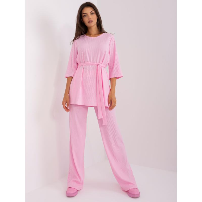 Dámský komplet s kalhotami JENNIFER světle růžový 