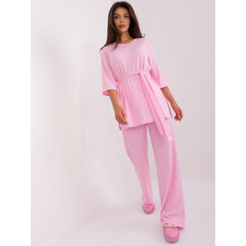 Dámský komplet s kalhotami JENNIFER světle růžový 