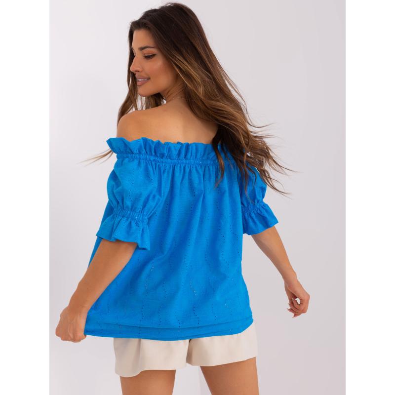 Női pöttyös blúz HELENA kék