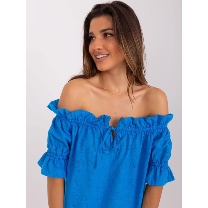 Női pöttyös blúz HELENA kék