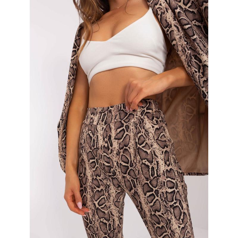 Női állatmintás nadrág LIMA bézs-fekete