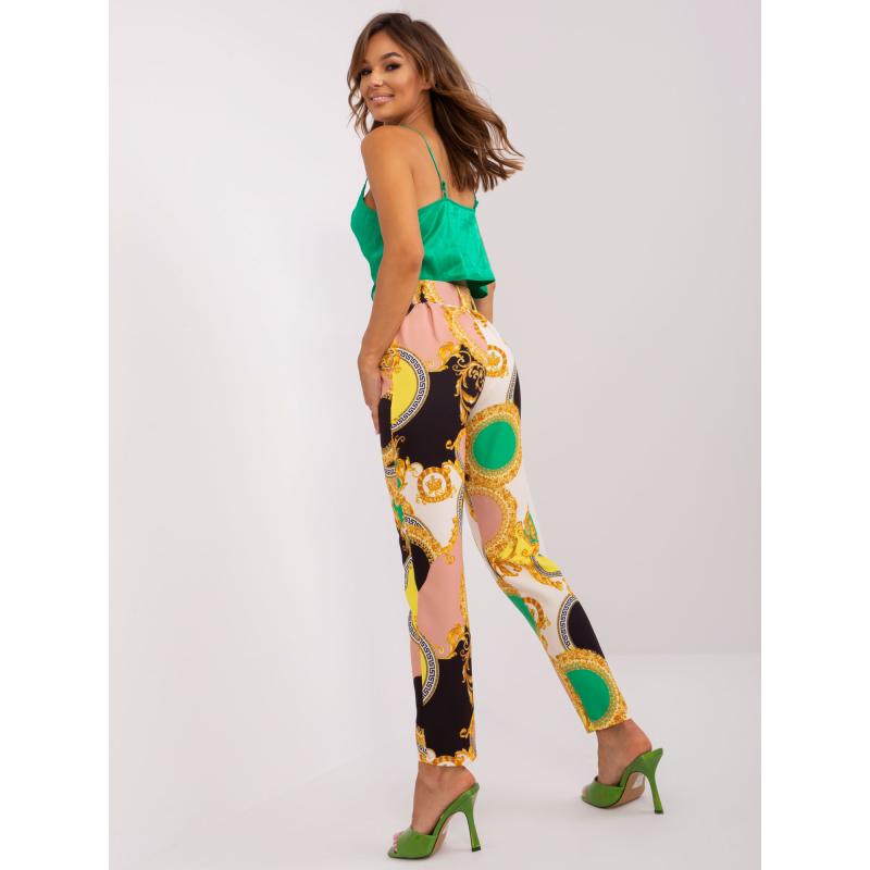 Dámské kalhoty k obleku OSCARA černo-béžové