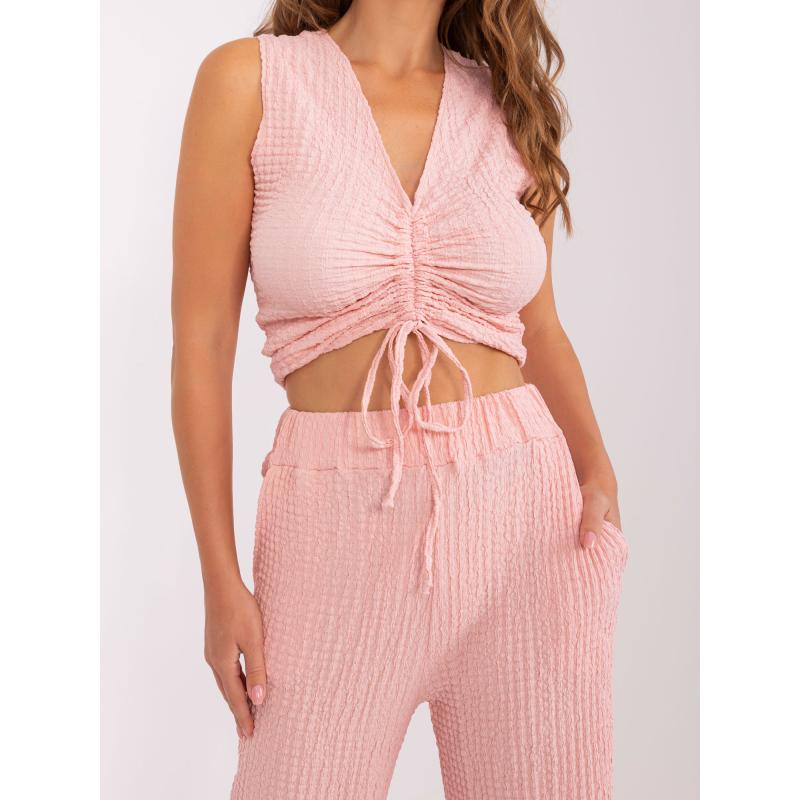 Dámsky krátky top set HAYLEY svetloružový