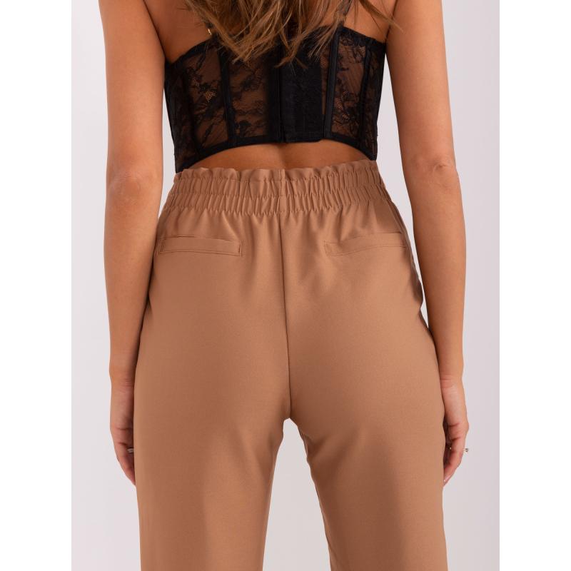 Dámské kalhoty s kapsami OCH BELLA hnědé 