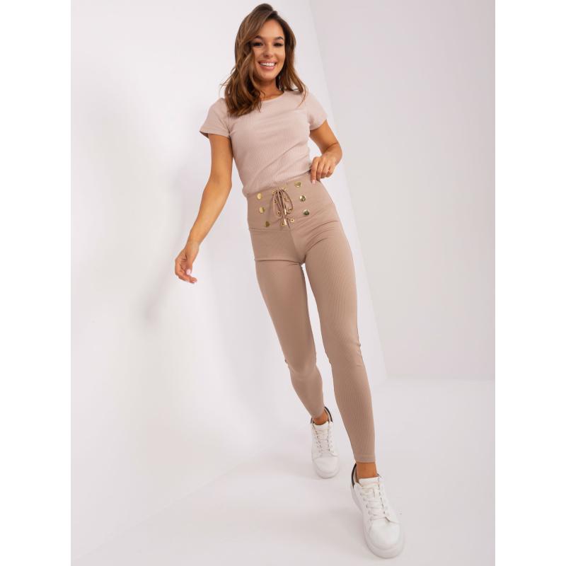 Dámské legíny s knoflíky OCH BELLA béžové 