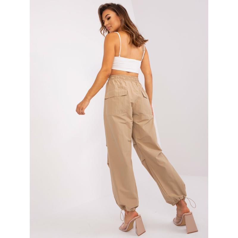 Dámské kalhoty s manžetami OCH BELLA béžové 