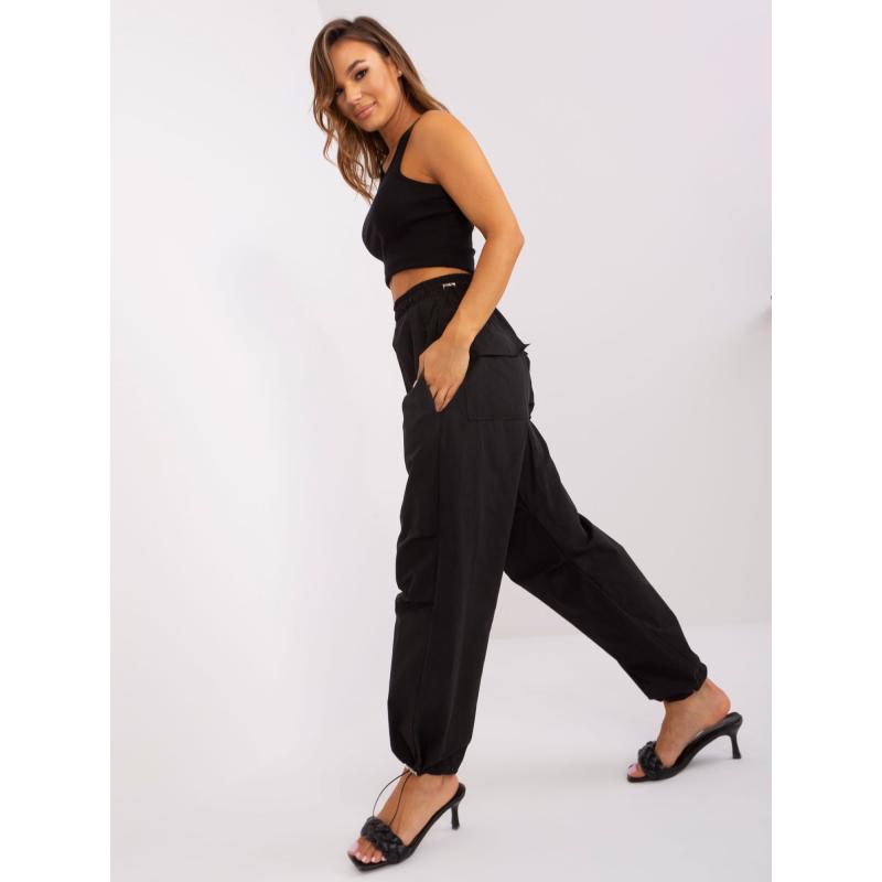 Dámské kalhoty s vysokým pasem OCH BELLA černé 