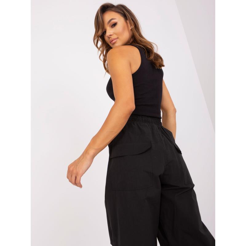 Dámské kalhoty s vysokým pasem OCH BELLA černé 