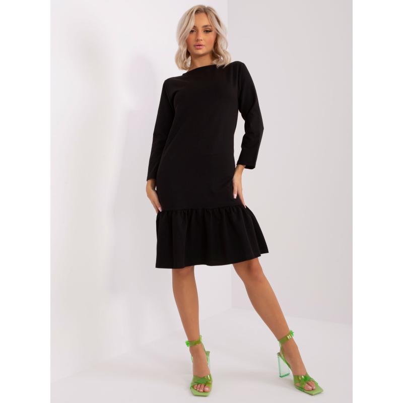 Dámské šaty s volánem STEPHA černé 