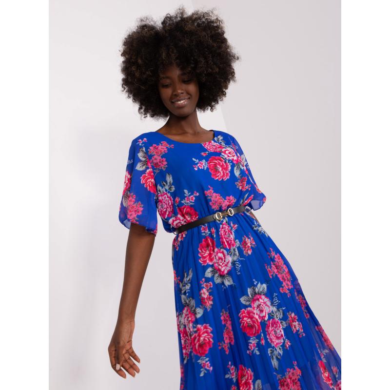Női virágos ruha GEMMA kobaltkék