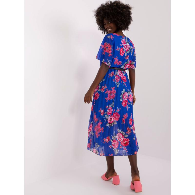 Női virágos ruha GEMMA kobaltkék