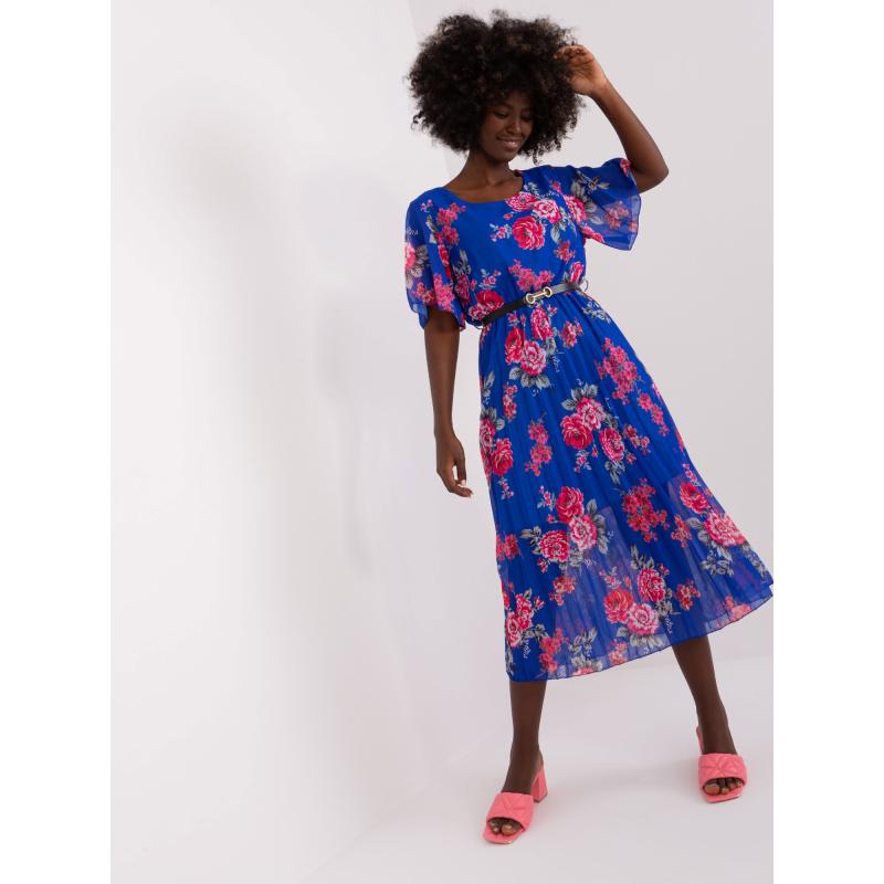 Női virágos ruha GEMMA kobaltkék