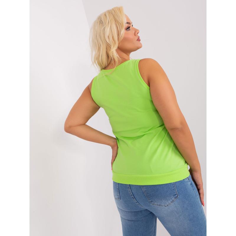 Női plus size pamut felső VARVARA világoszöld